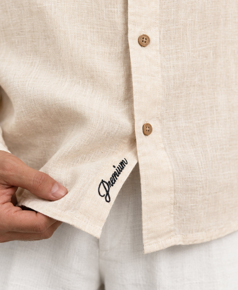 Light Beige 100% Linen Premium Shirt
