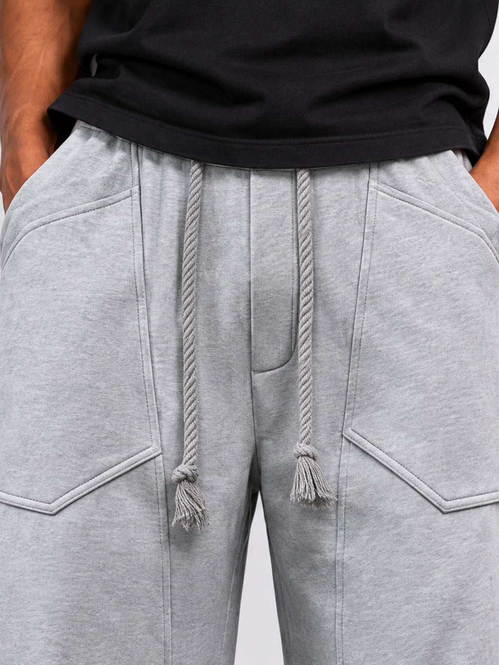 Grey Panelled Barrel Trackpant