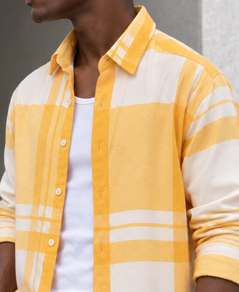 Yellow Macro Checks Shirt