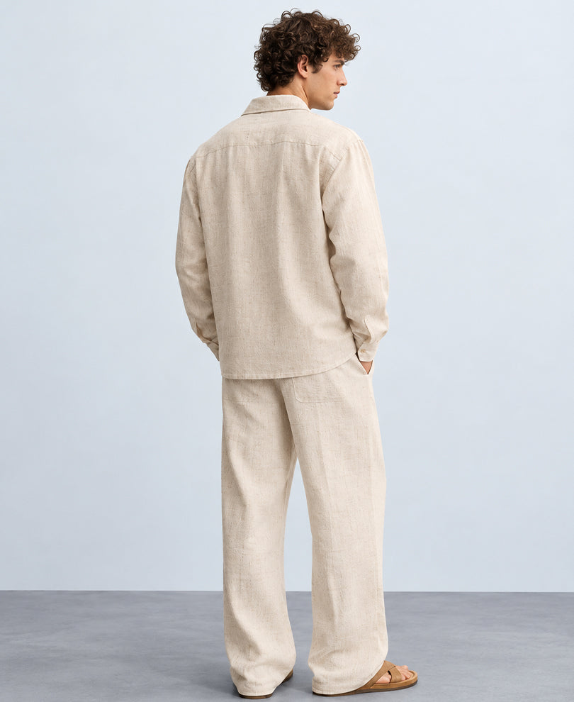 Natural Linen Blend Cord Set