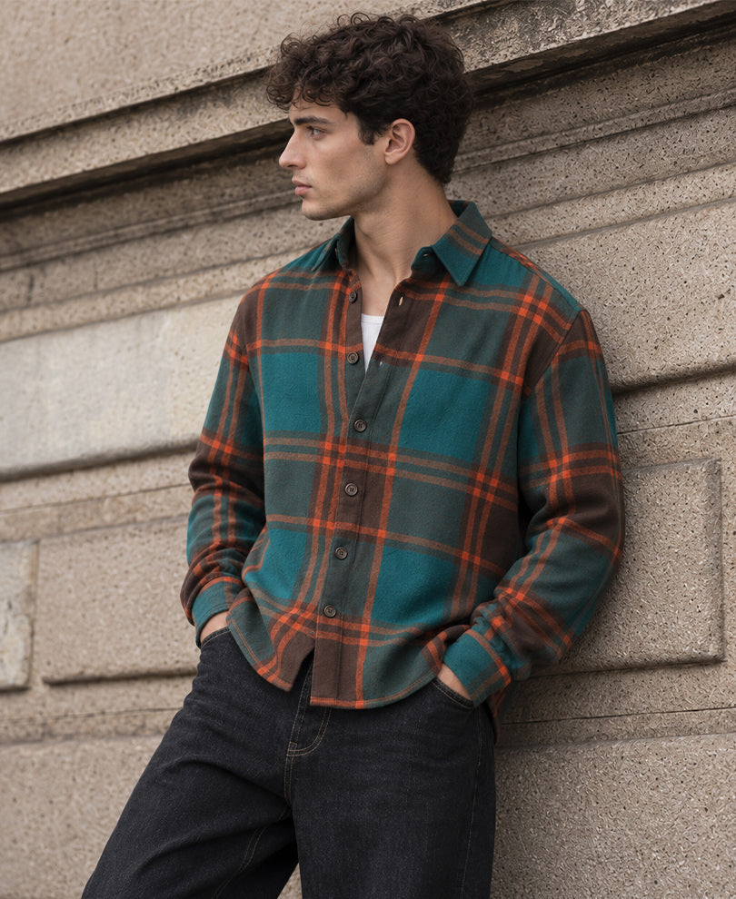 Pine Green Structured Checks Shirt