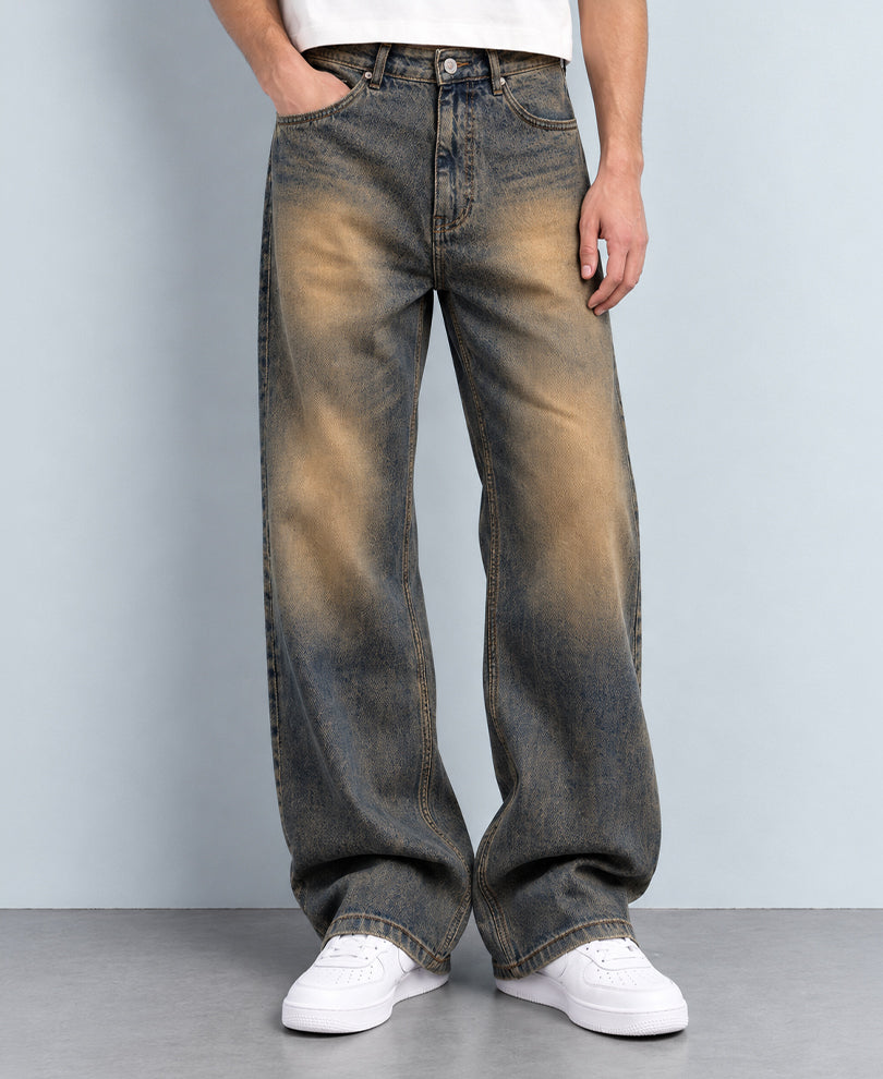 Tinted Brown Baggy Jeans