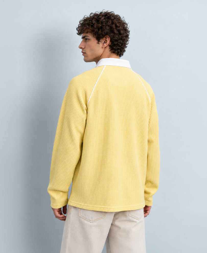 Yellow Printed Raglan T-Shirt