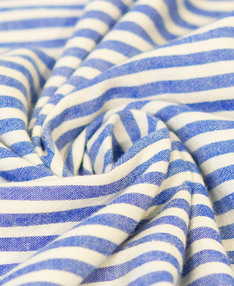 Blue Stripe Zipper Kurta Shirt
