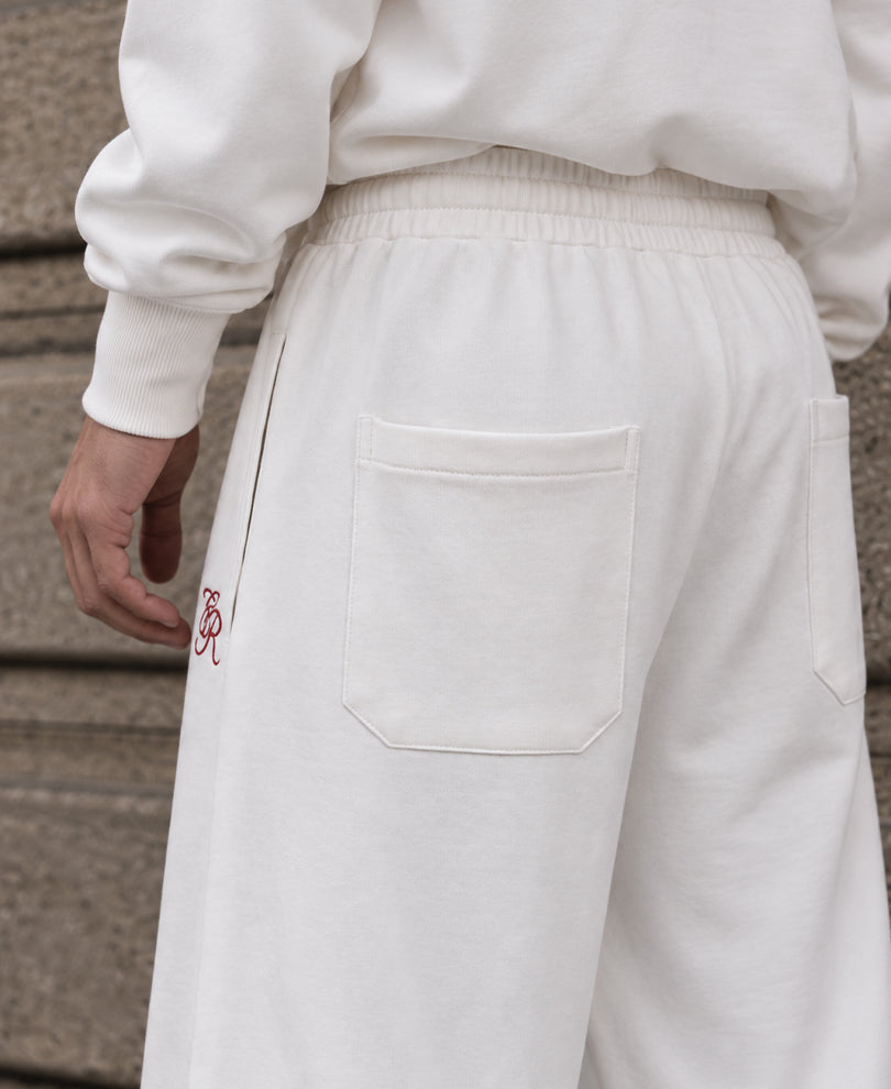 White Embroidered Knit Cord Set
