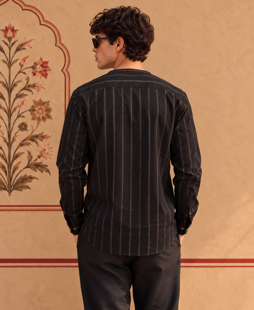 Black Striped Kurta Shirt