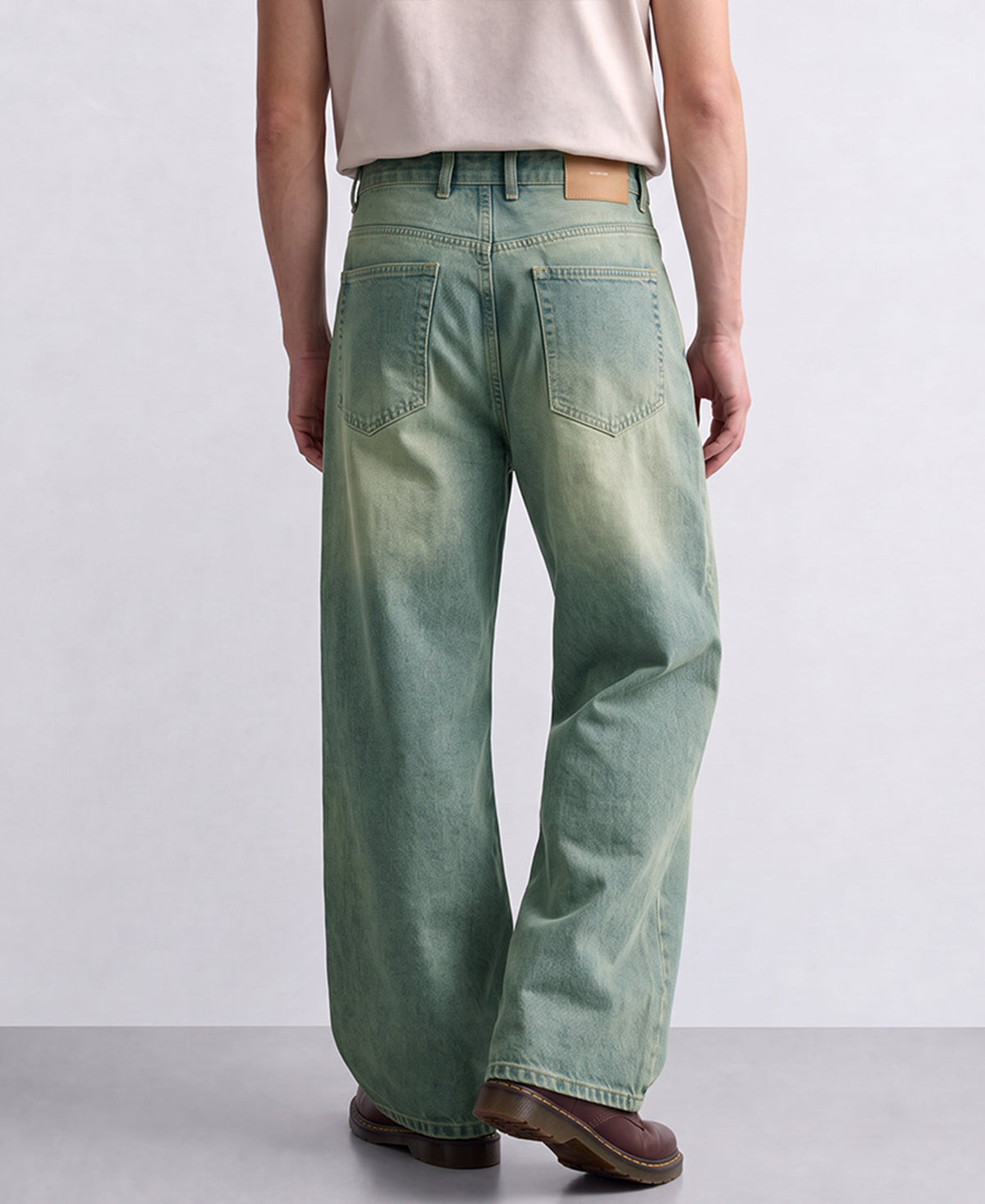 Tinted Blue Washed Baggy Jeans
