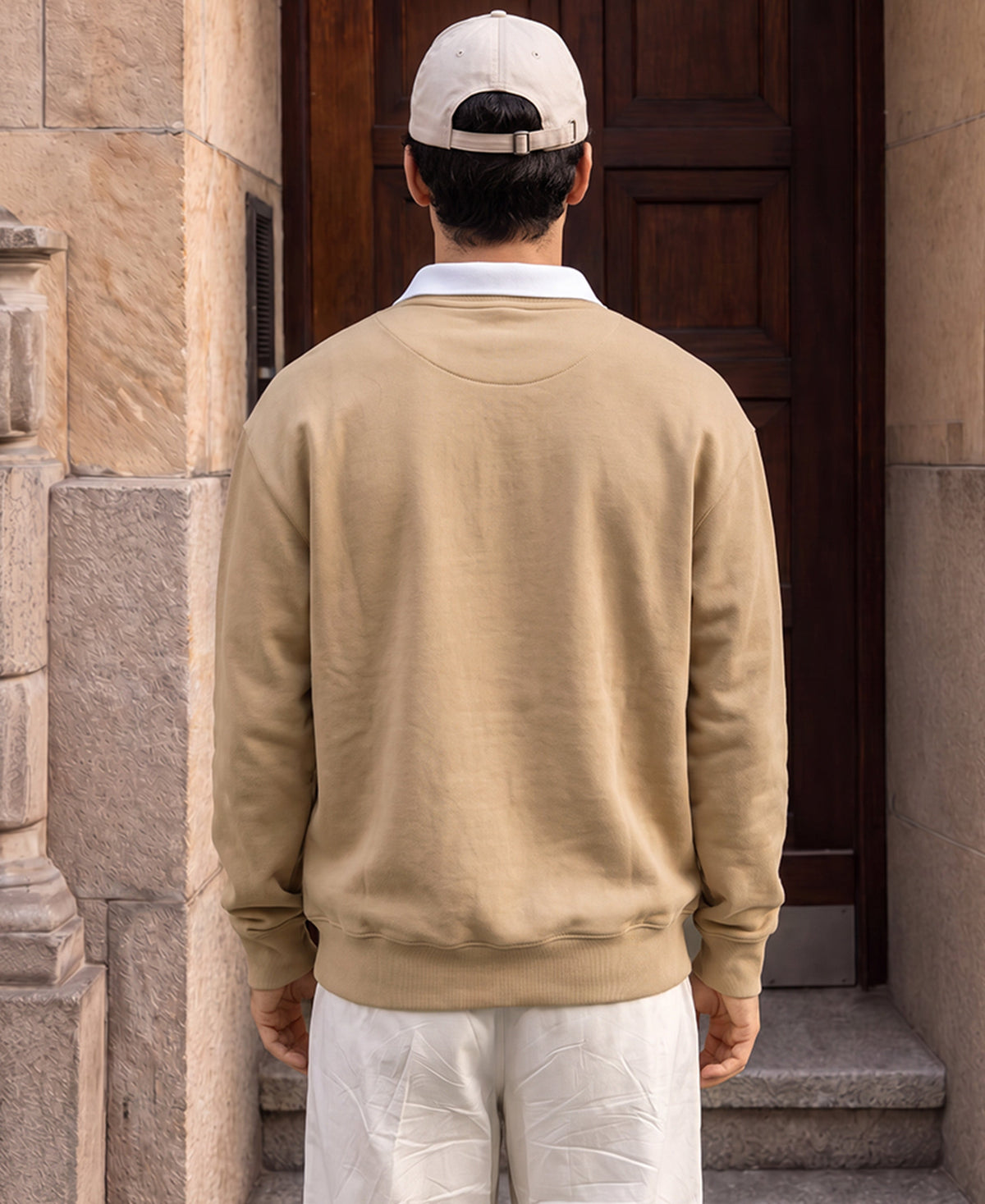 Beige Embroidered Knitted T-Shirt