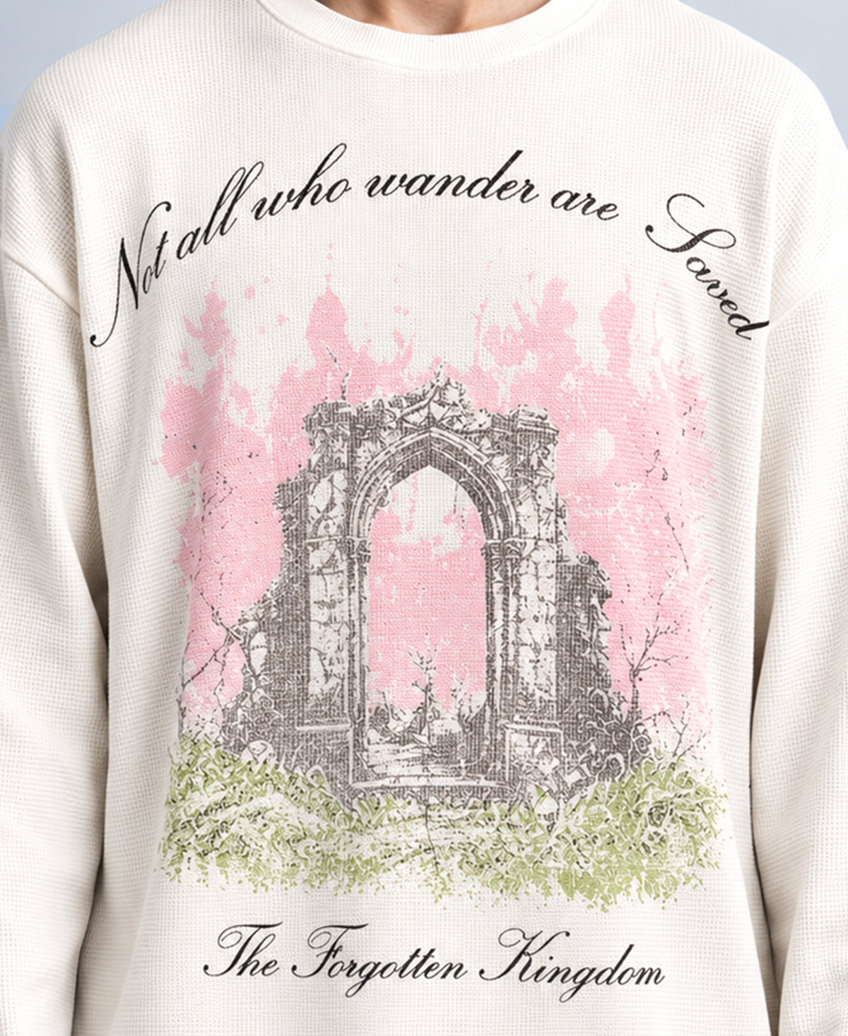 Off White Structured Printed T-Shirt
