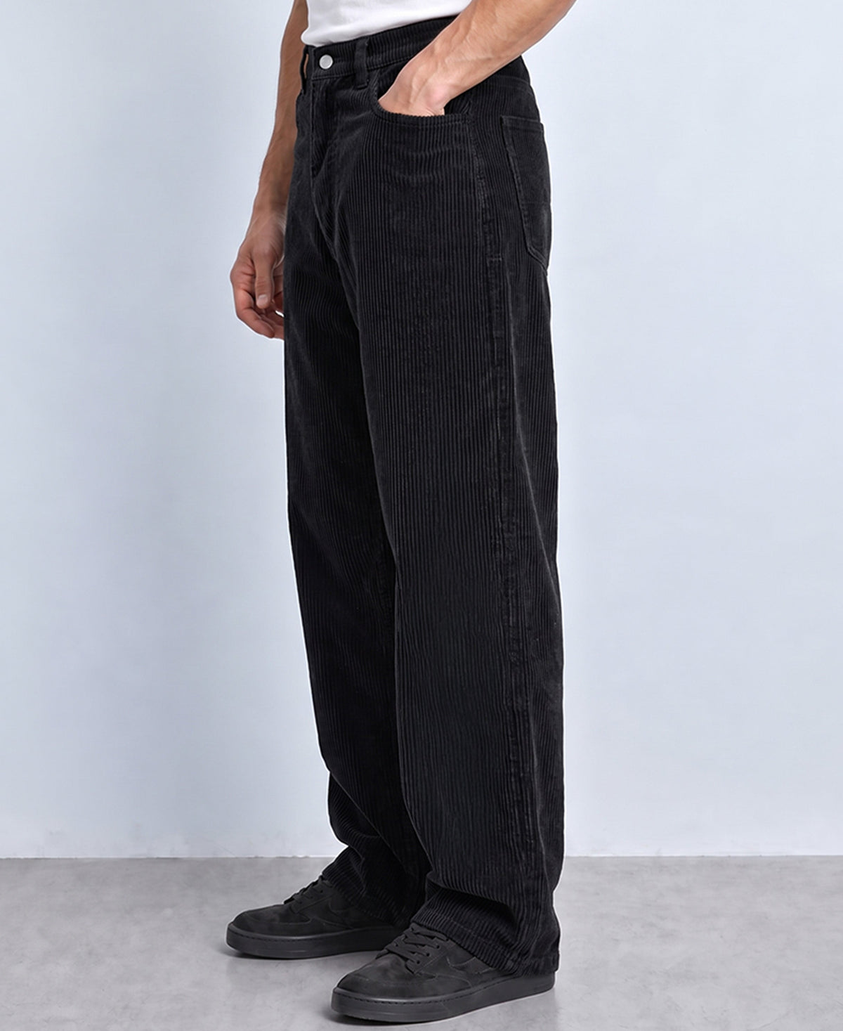 Black Corduroy Baggy Pants