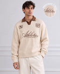 Cream Embroidered Structure T-Shirt