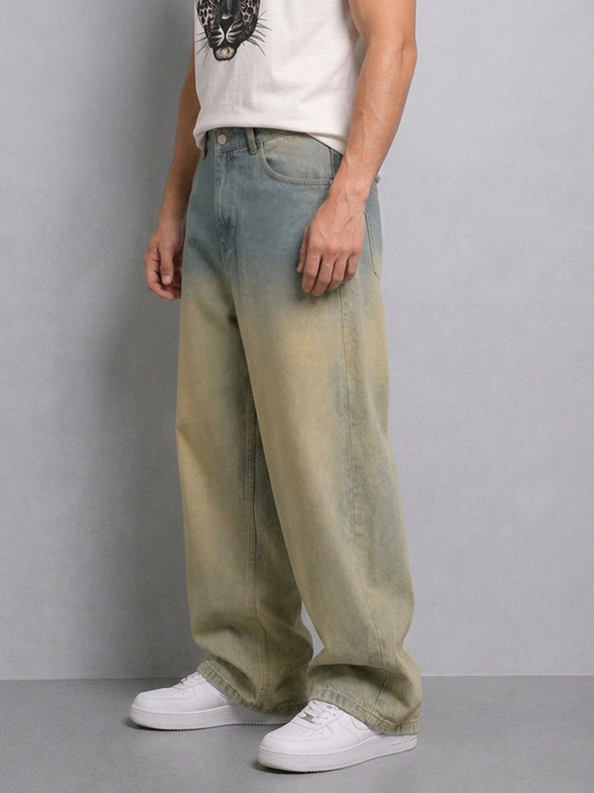 Tinted Blue Ombre Baggy Jeans