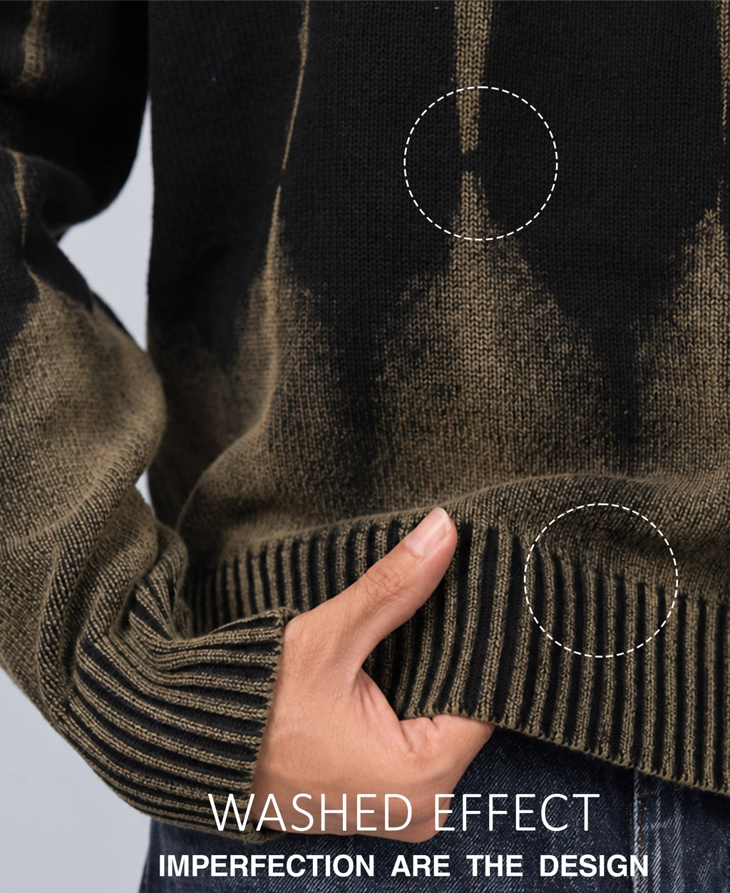 Black Washed Knit Sweater