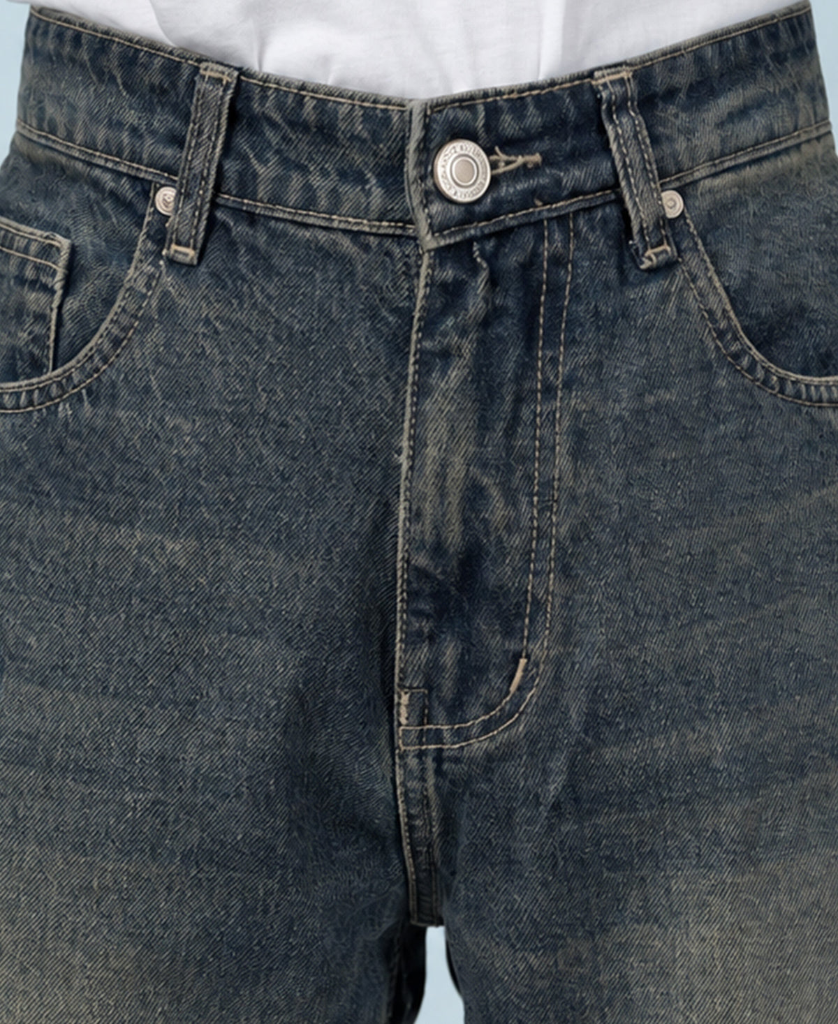 Mid Blue Barrel Fit Jeans