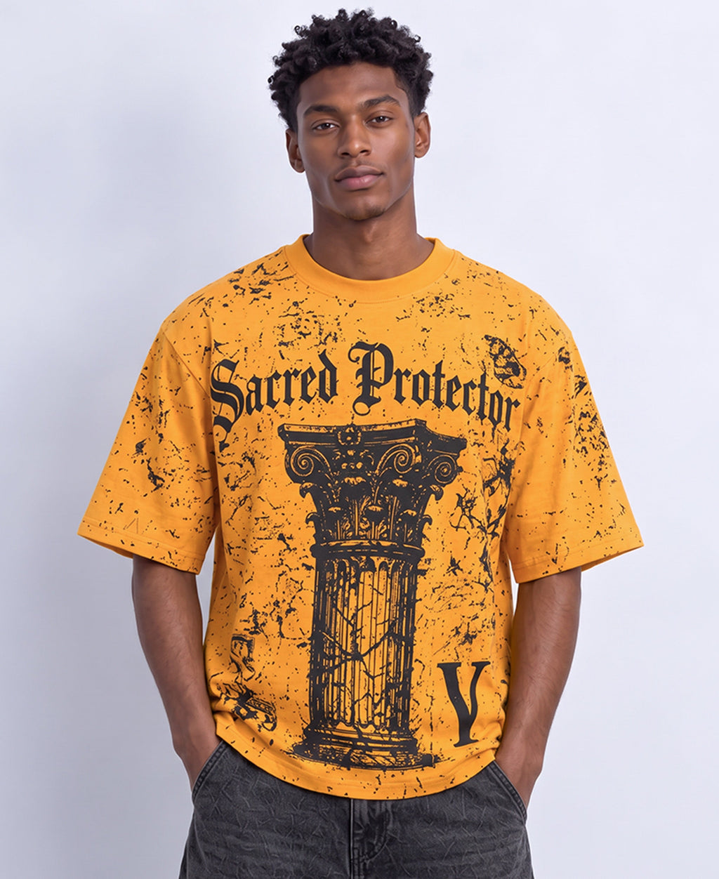 Yellow Roman Print T-Shirt
