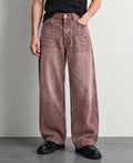 Dusty Peach Washed Baggy Jeans
