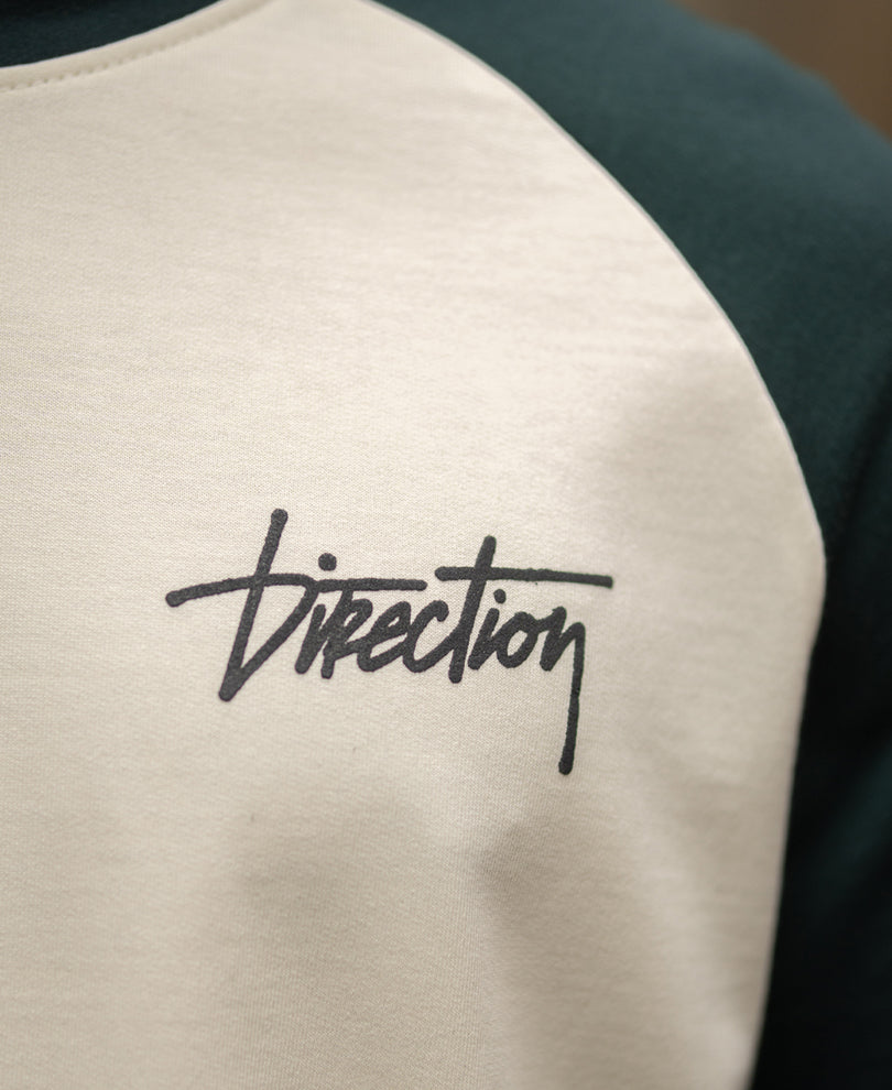 Off White & Teal Raglan T-Shirt 100% Cotton