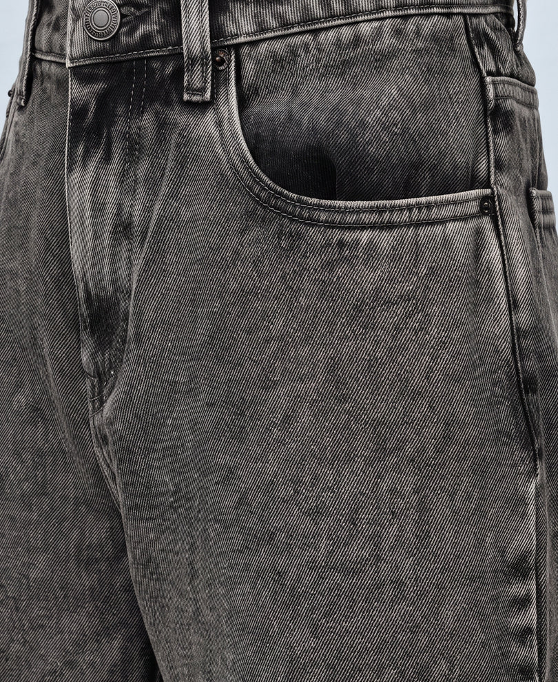 Charcoal Washed Baggy Fit Jeans