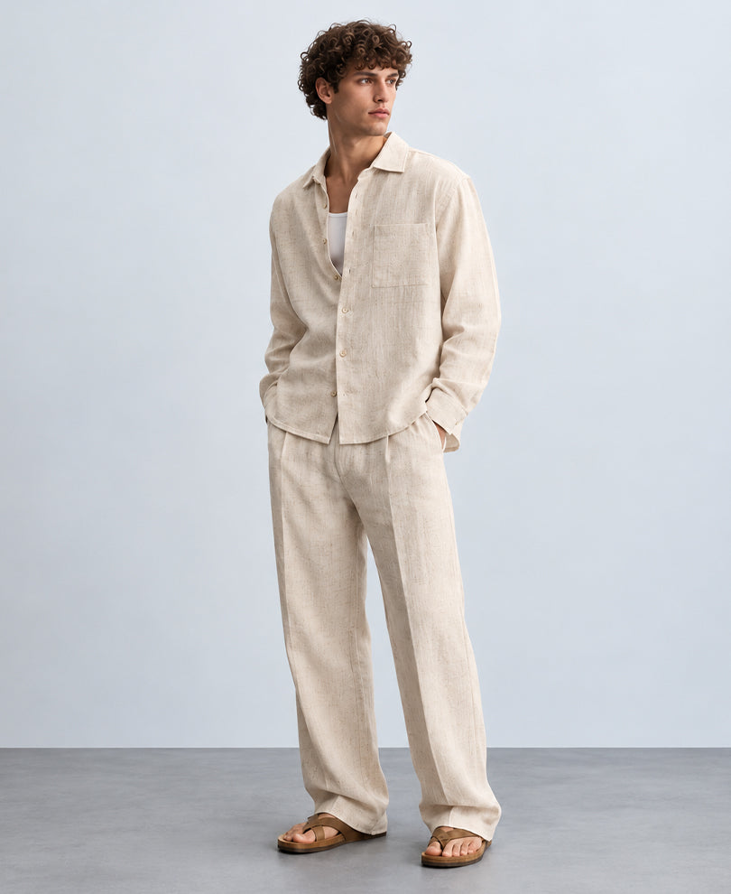 Natural Linen Blend Cord Set