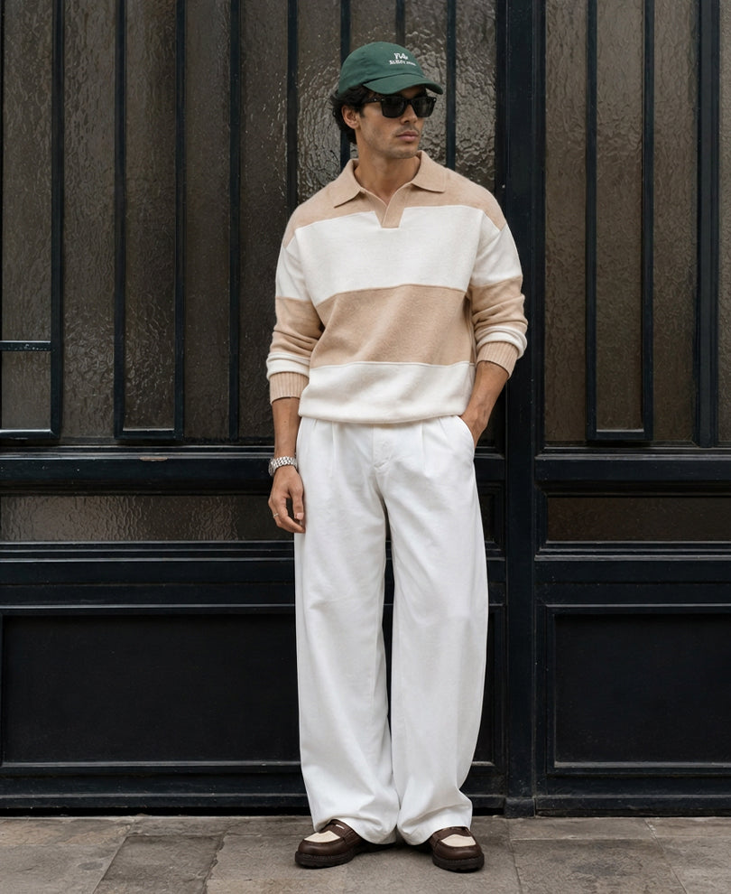 Light Beige Stripe Sweater
