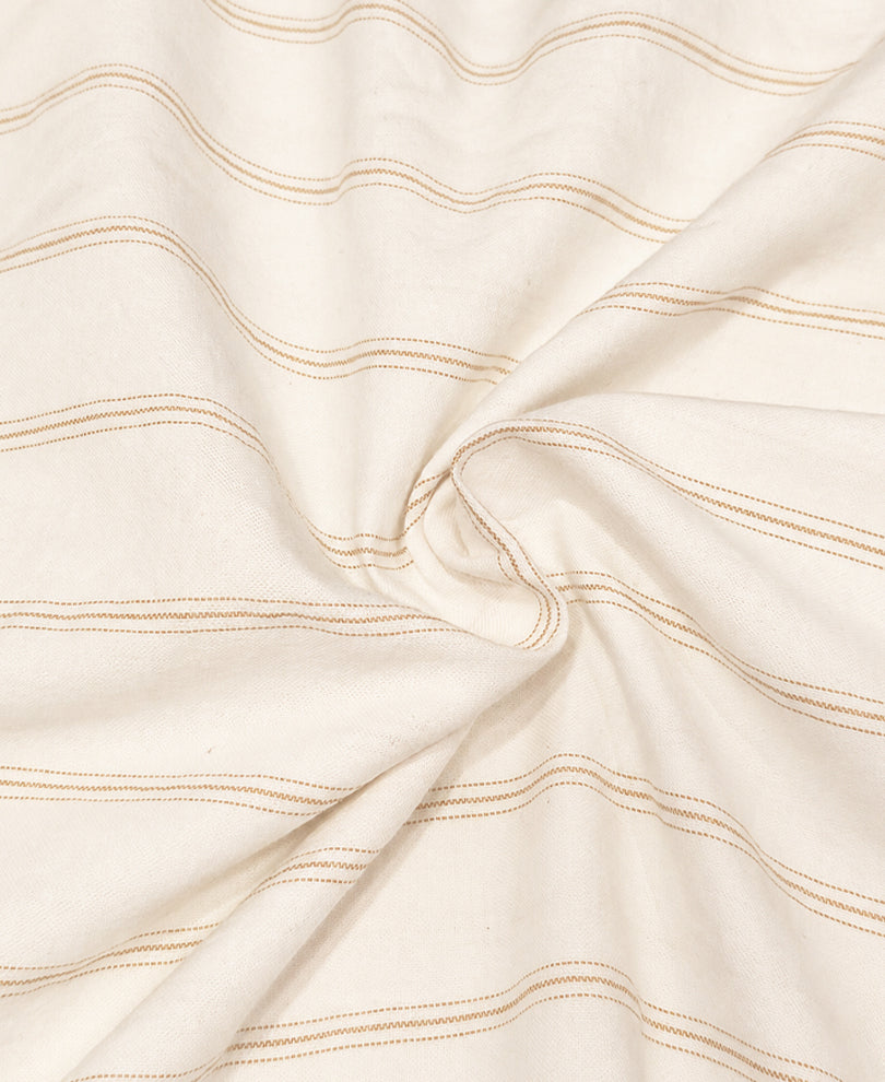 Off White Striped Kurta Shirt