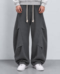 Grey Panelled Barrel Fit Trackpants