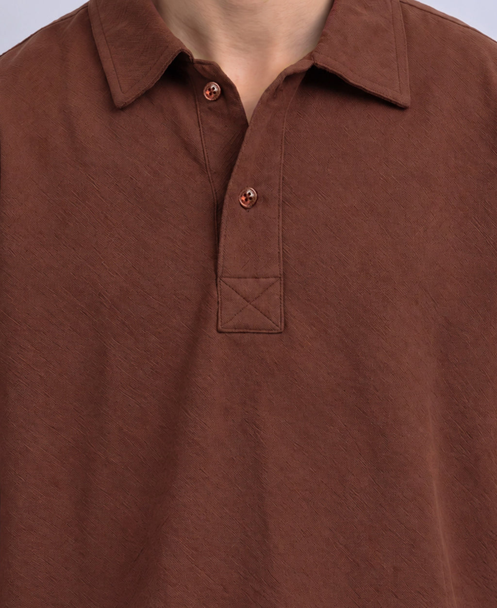 Maroon Structured Kurta Shirt