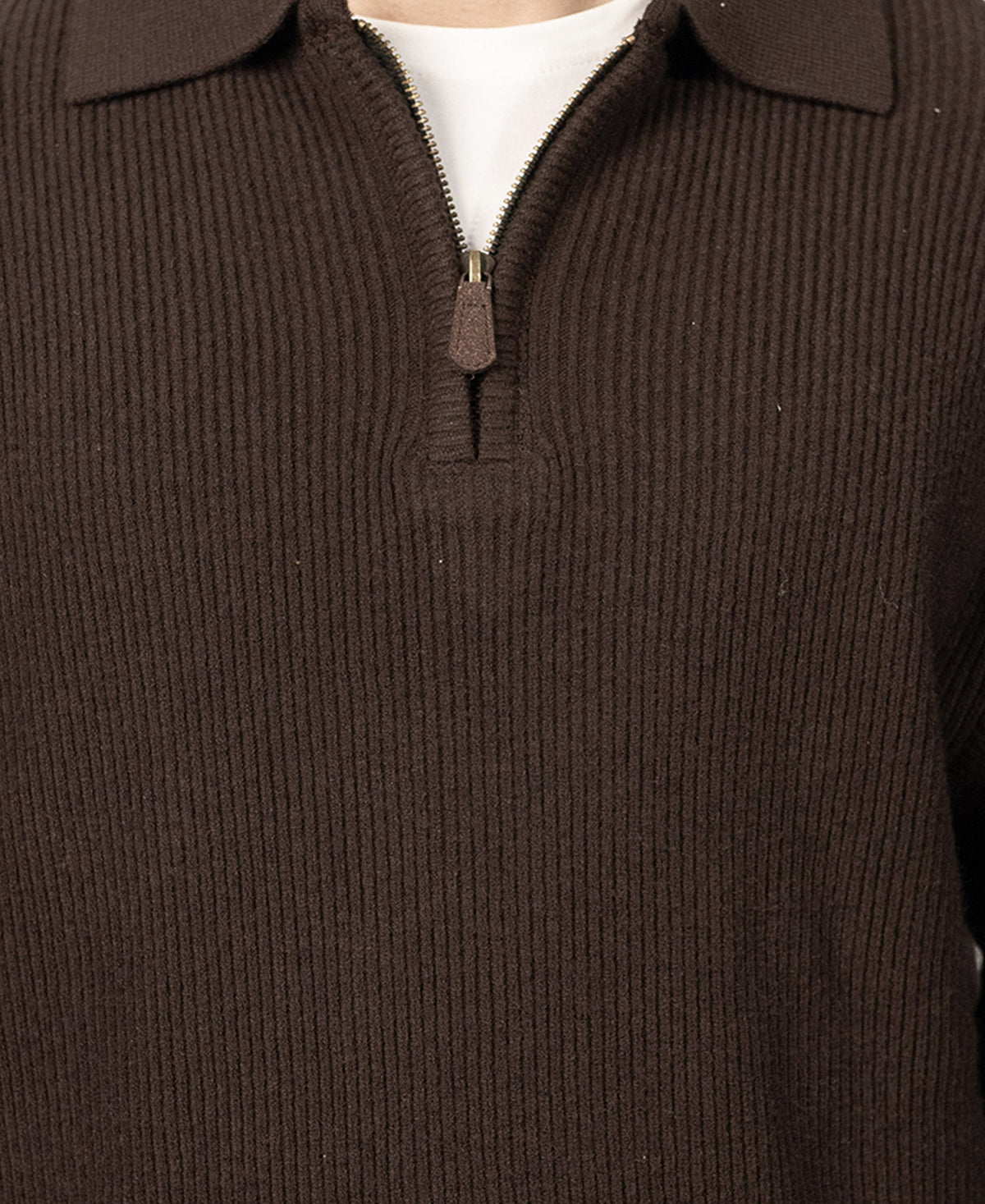 Brown Zipper Sweater