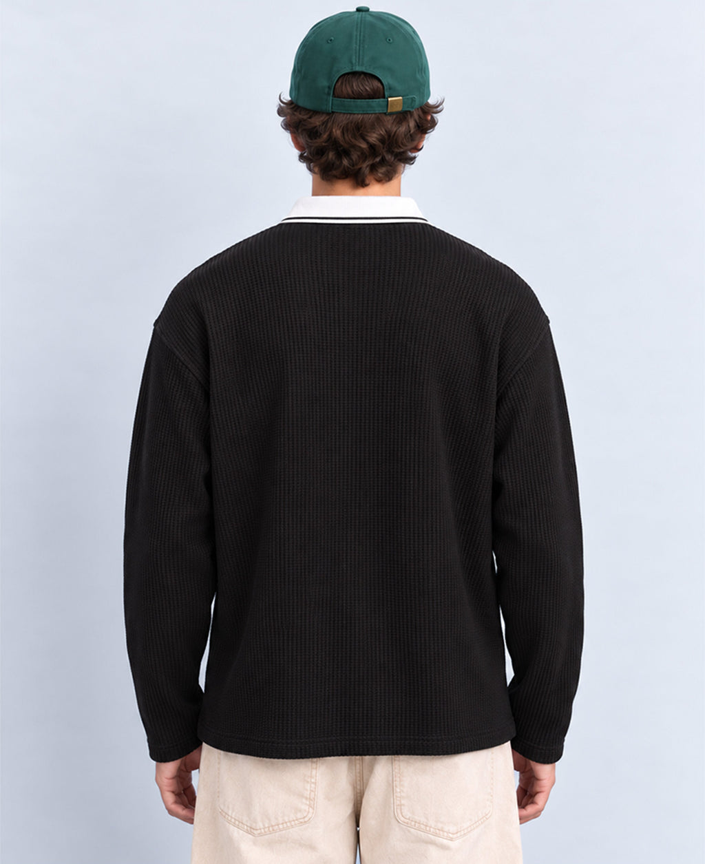 Black Structured Embroidered T-Shirt