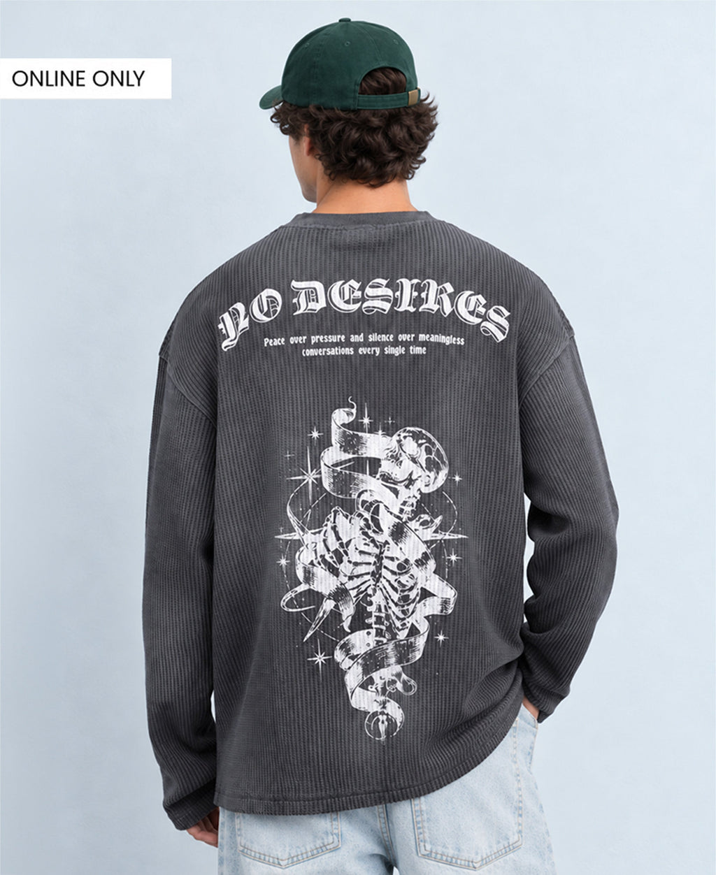 Dark Grey Printed Structured T-Shirt