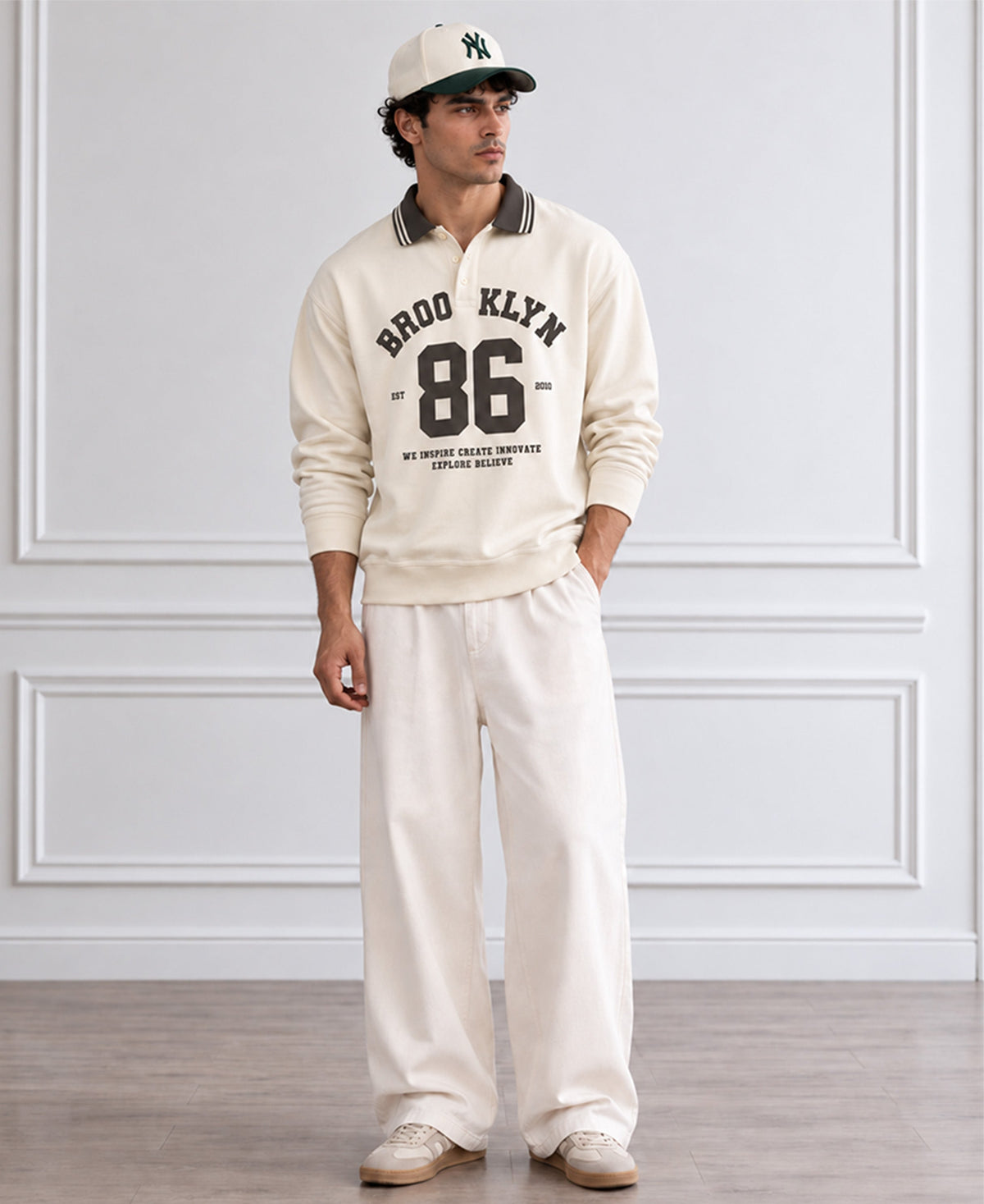 Off White Printed Polo T-Shirt