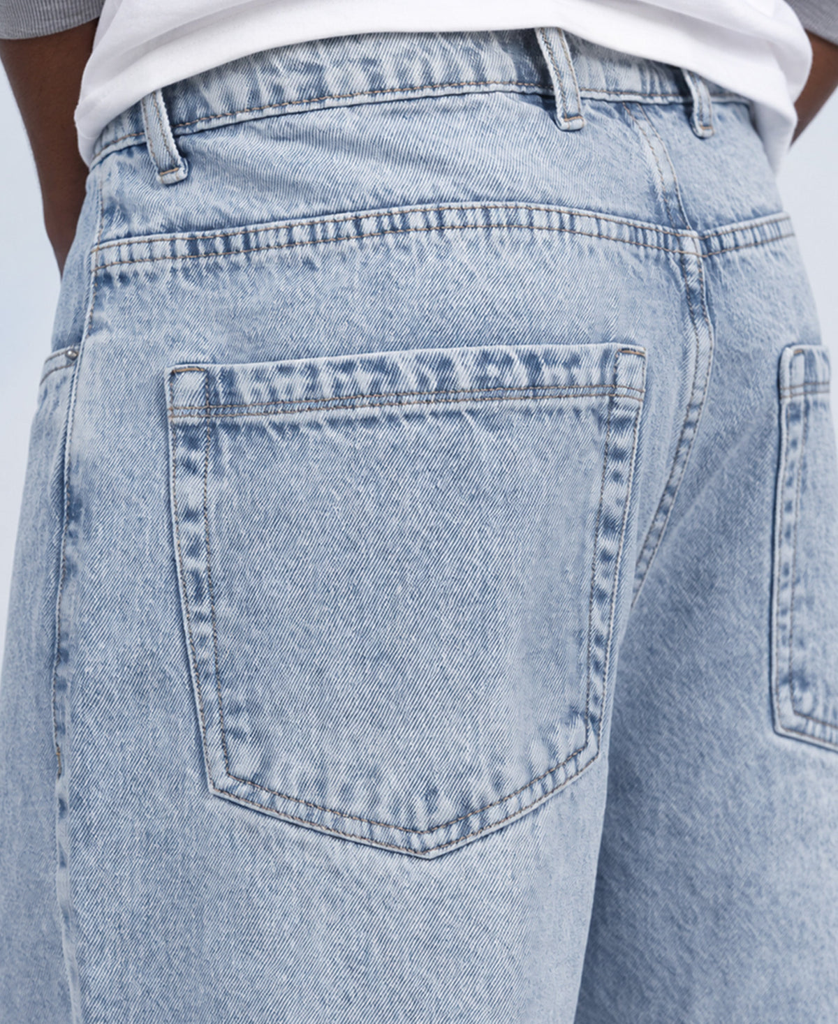 Light Blue Washed Baggy Fit Jeans