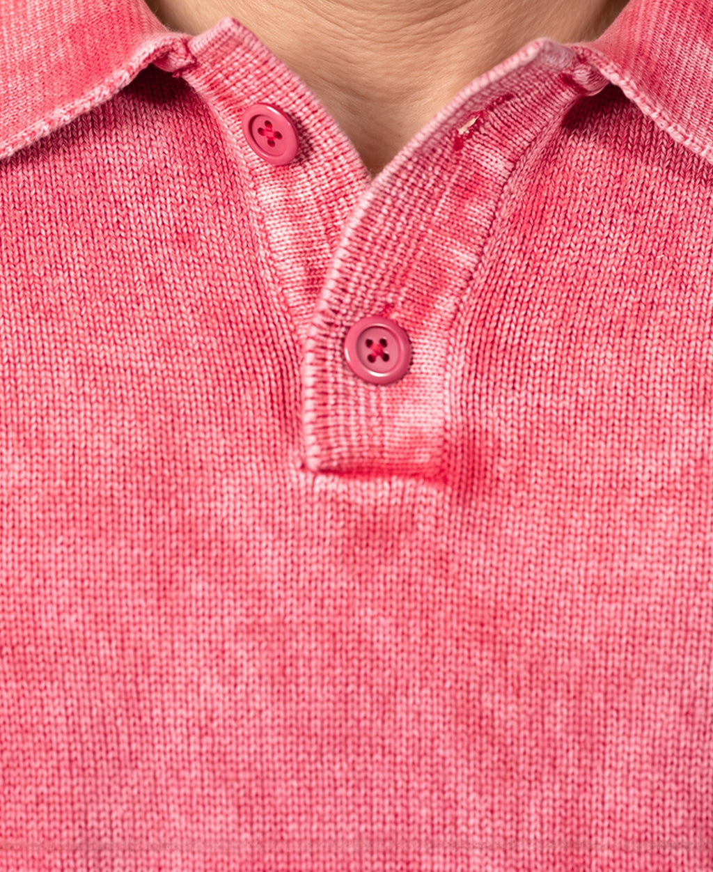 Pink Structured Polo Sweater
