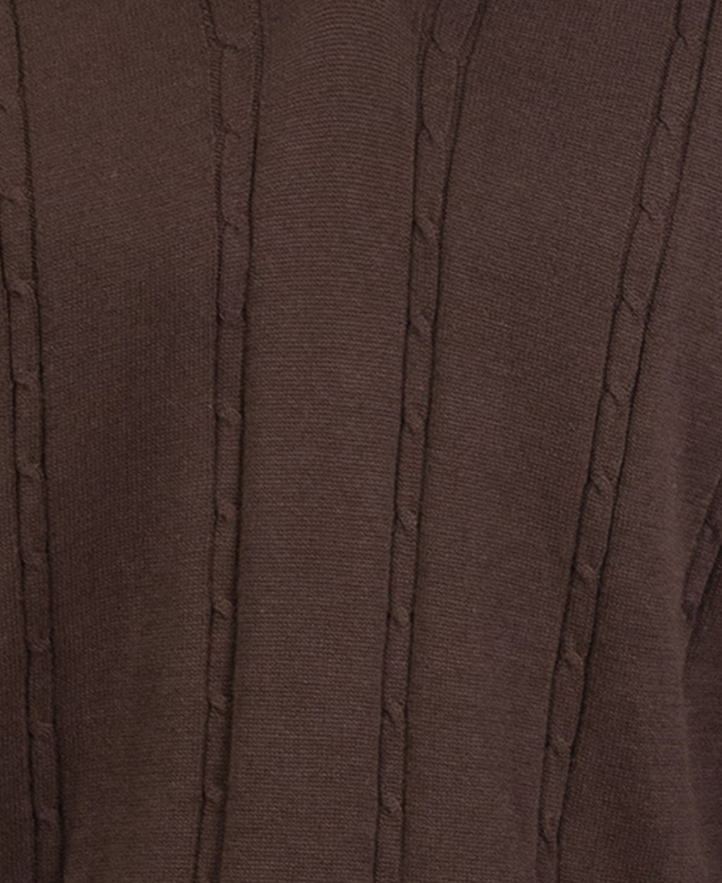 Brown Cable Knit T-Shirt 100% Cotton
