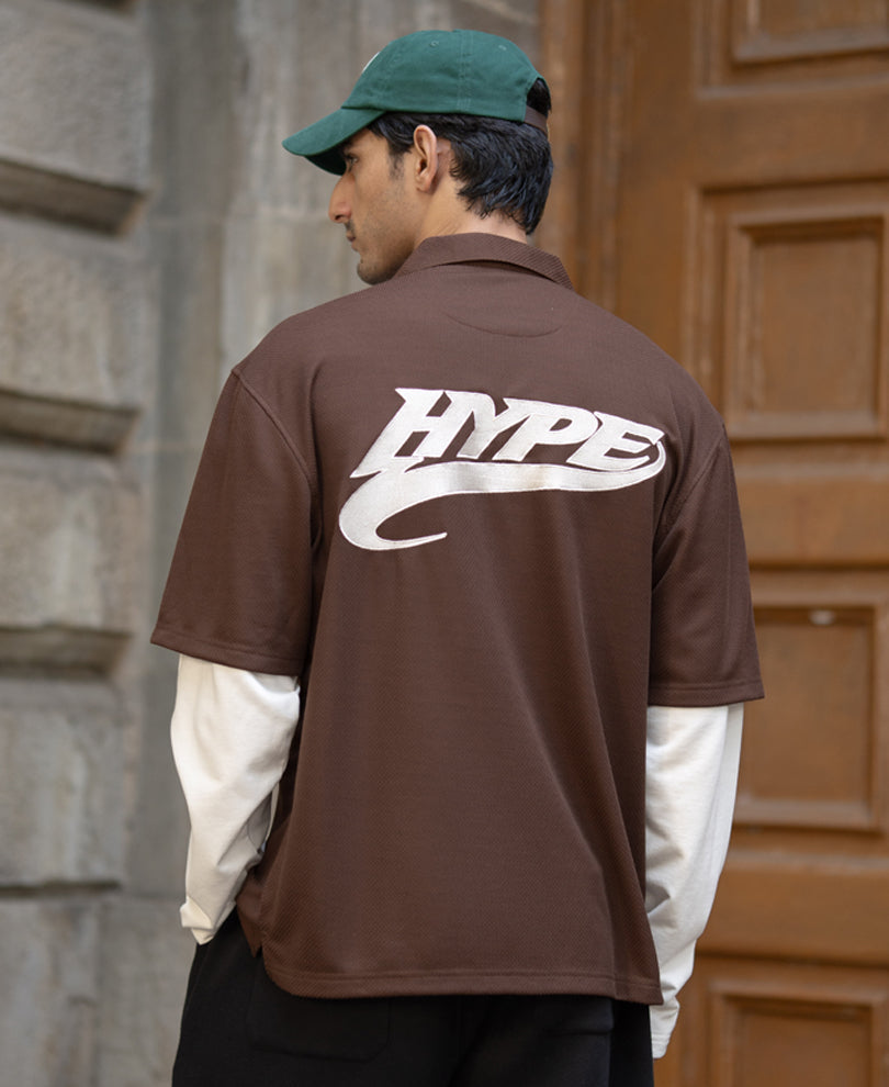 Brown Doctor Sleeve Jersey Shirt