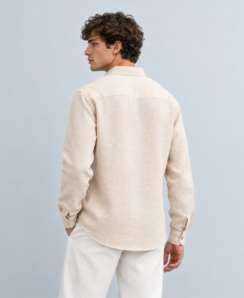 Light Beige 100% Linen Premium Shirt