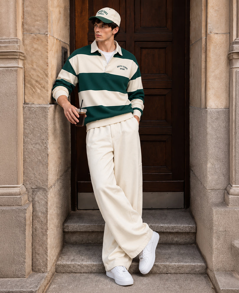Pine Green Striped T-Shirt