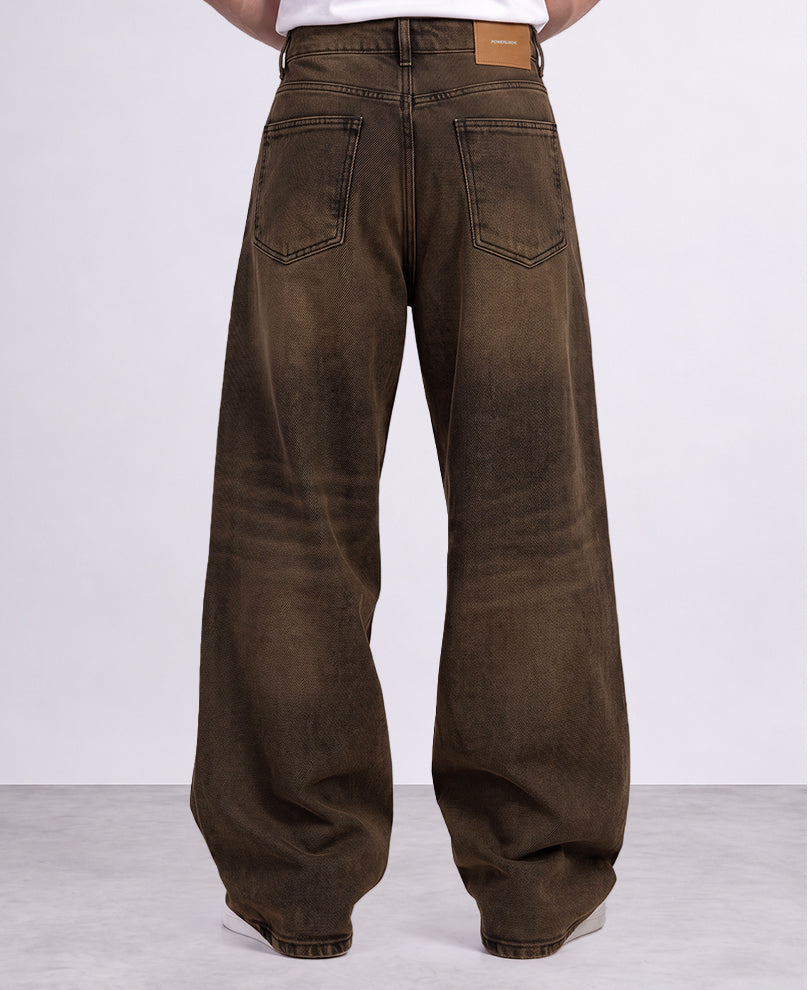Tinted Brown Extra Baggy Jeans
