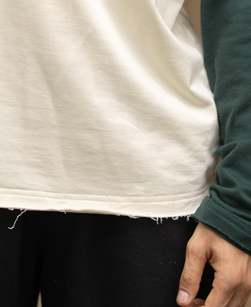 Off White & Teal Raglan T-Shirt 100% Cotton
