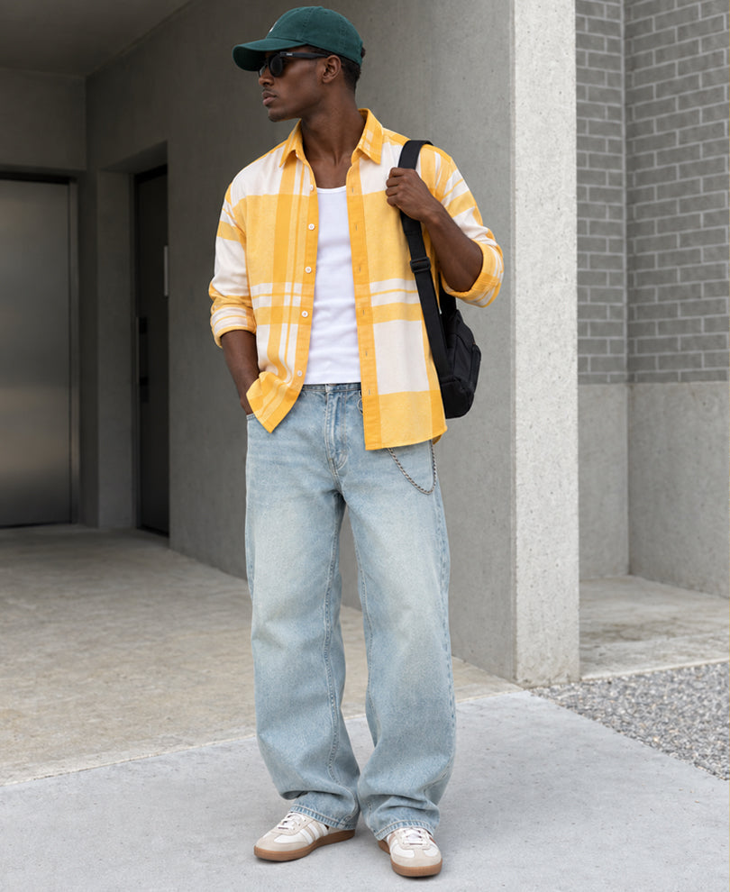 Yellow Macro Checks Shirt