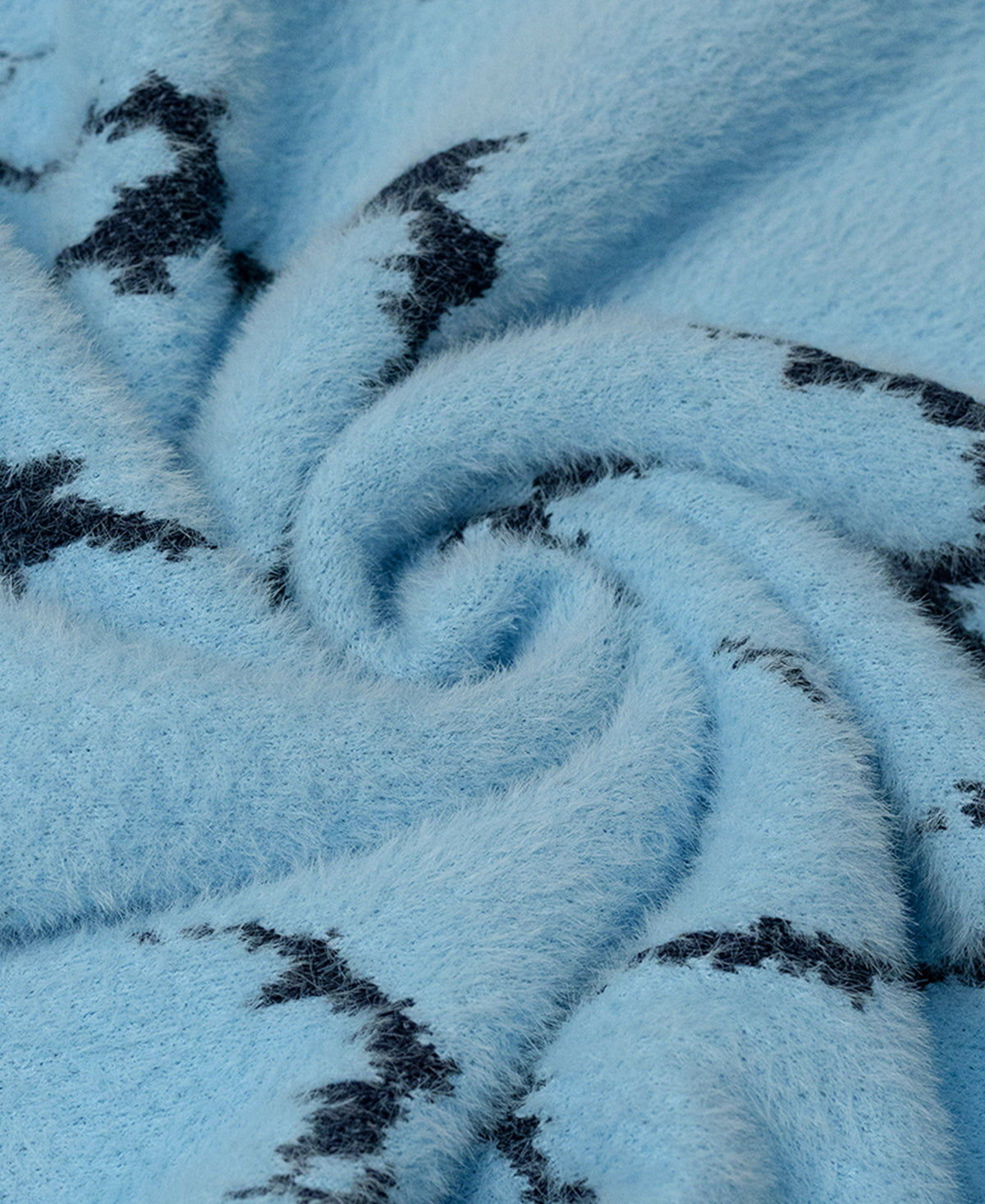 Light Blue Abstract Fuzzy Sweater