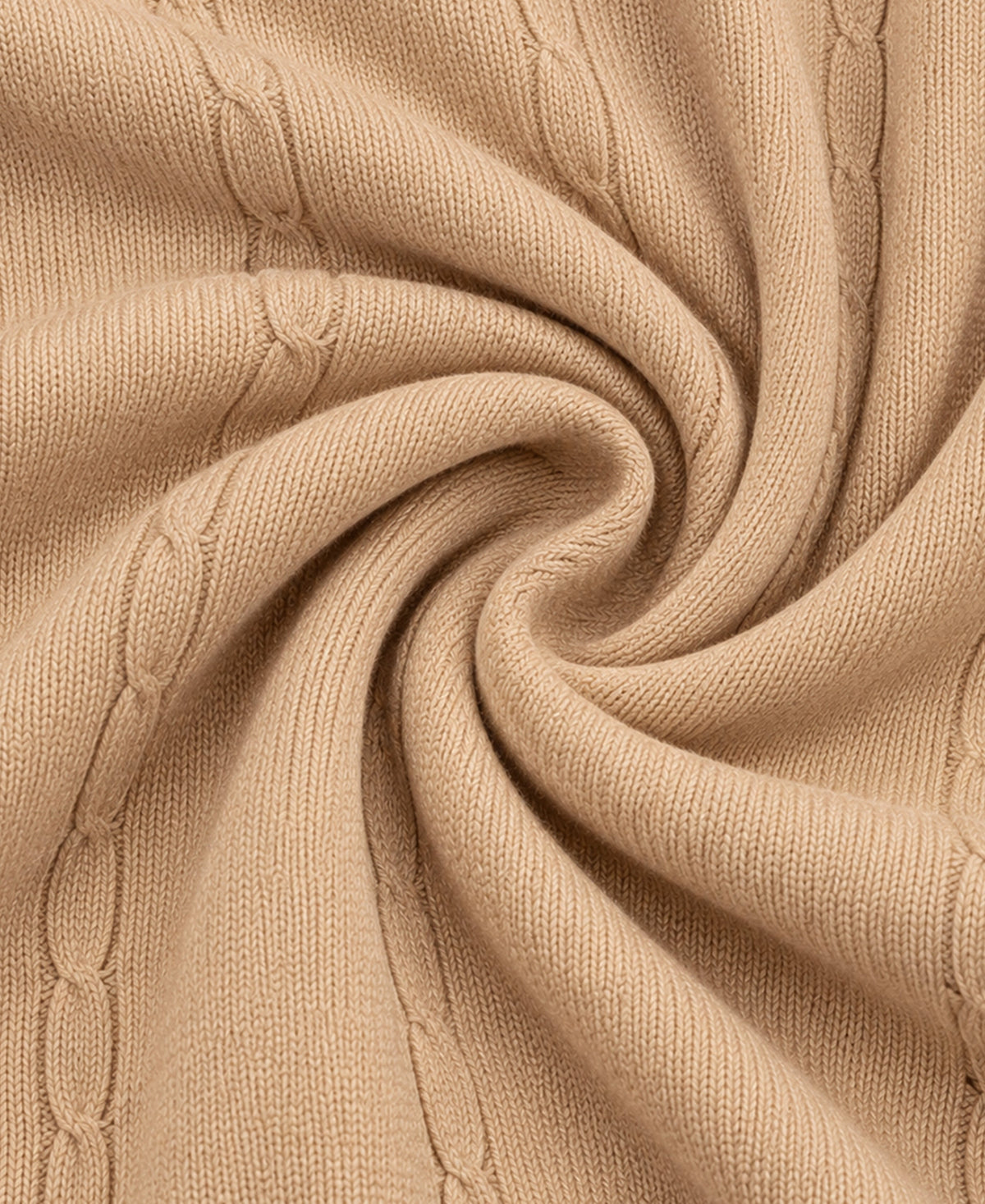 Beige Cable Knit T-Shirt 100% Cotton