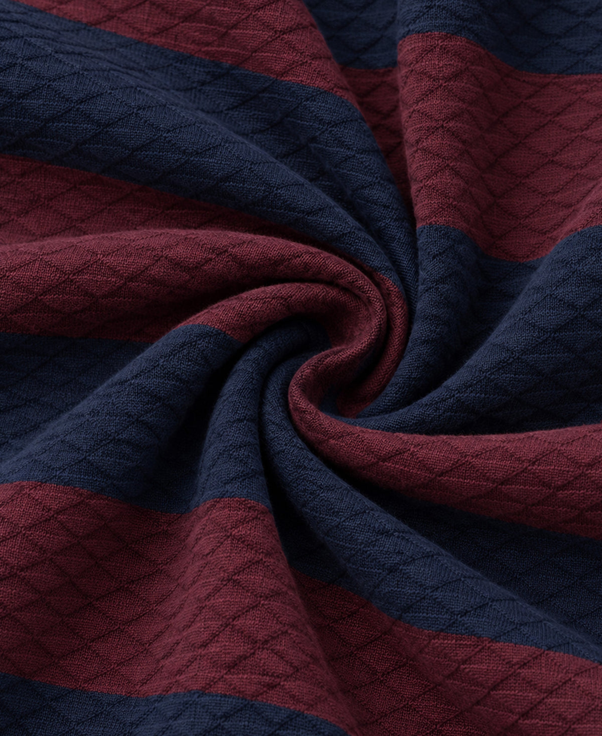 Wine & Navy Knitted Stripe T-Shirt 100% Cotton
