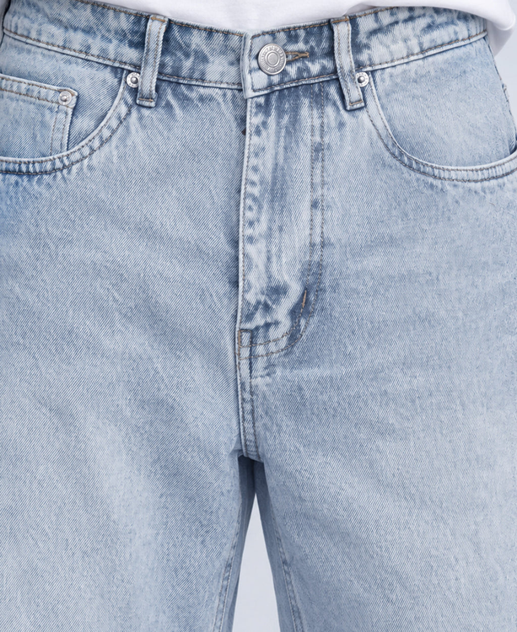 Light Blue Washed Baggy Fit Jeans