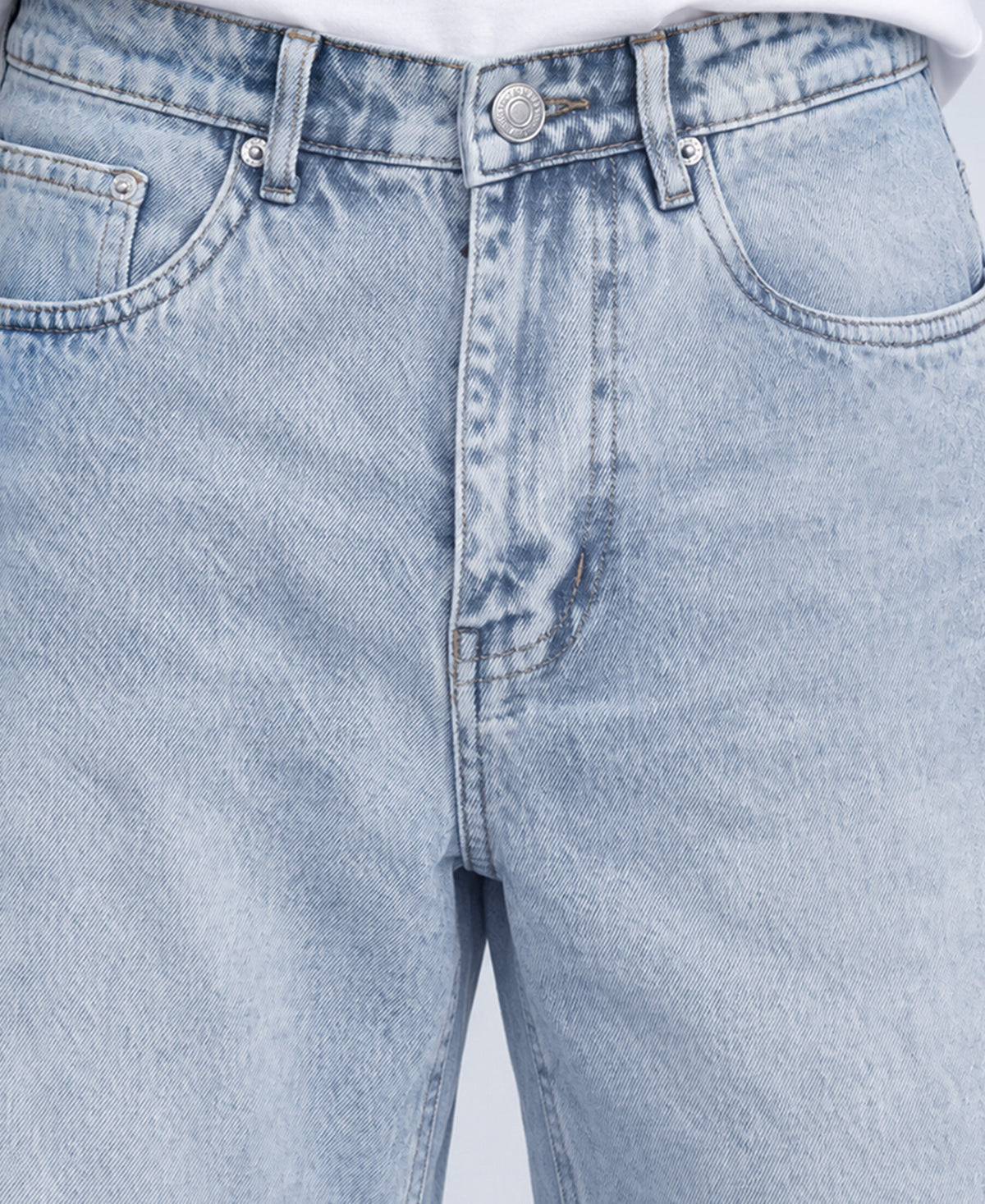 Light Blue Washed Baggy Fit Jeans