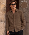 Brown 100% Linen Shirt