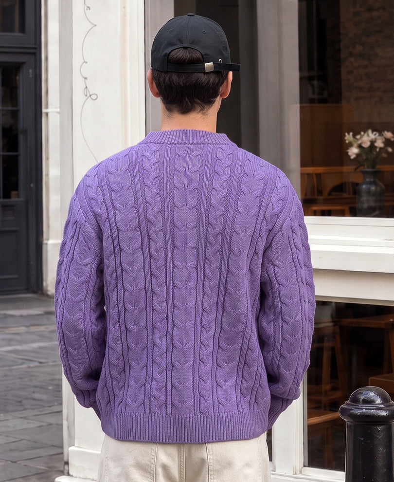 Lavender Cable Knit Sweater