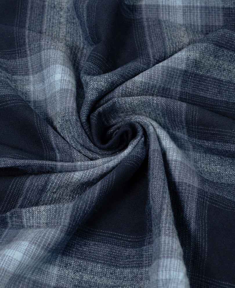 Navy Brushed Checks Shirt