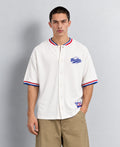 White Knit Baseball Shirt