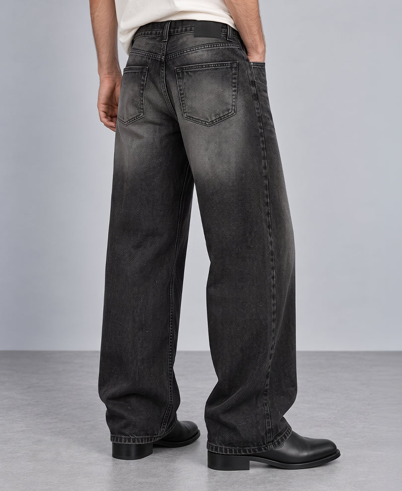 Black Washed Baggy Jeans